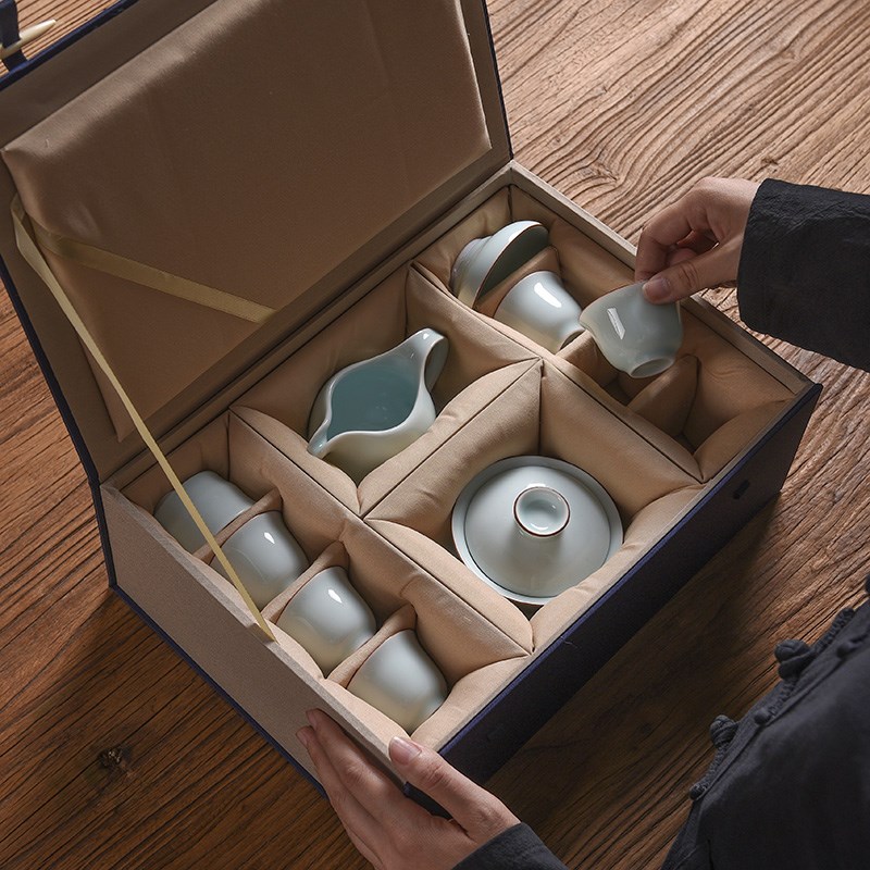 速发小茶杯茶盏主人杯礼盒包装盒 一壶两杯四杯12杯茶具包装盒