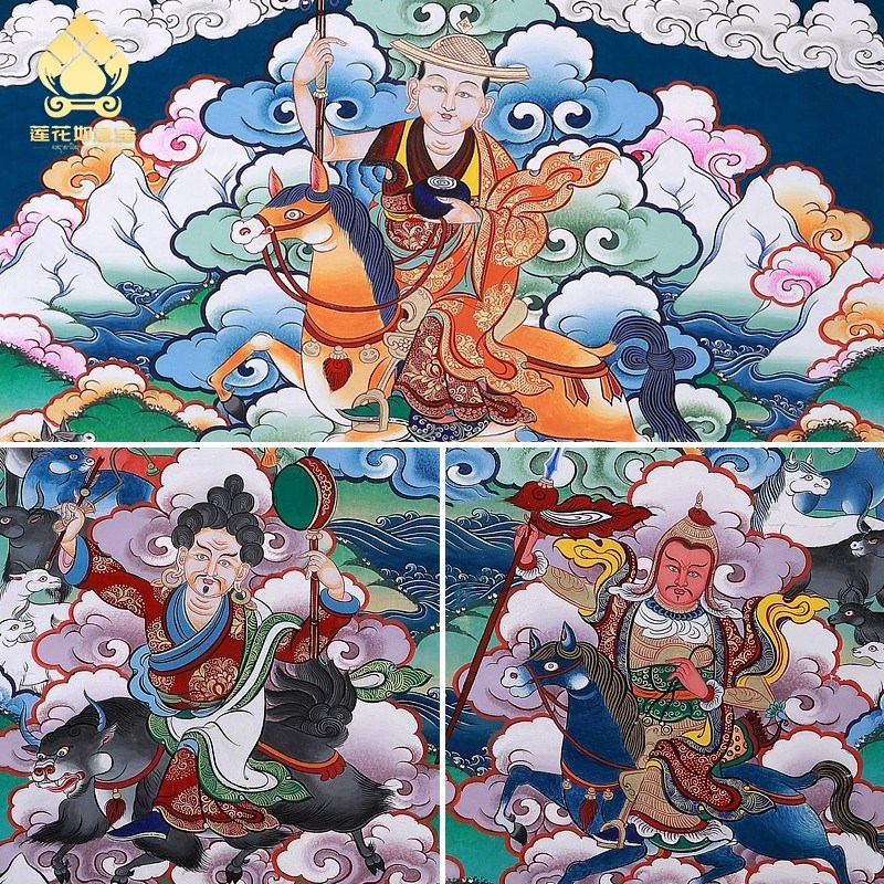 速发格萨尔王唐卡西藏仿手绘挂画家用供奉藏族尼泊尔款玄关装饰画