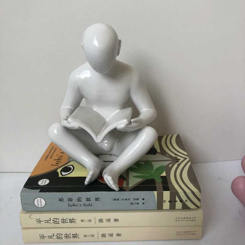 新款直销树脂工艺品书档摆件 看书小孩人物儿童房 客厅卧室玄关工