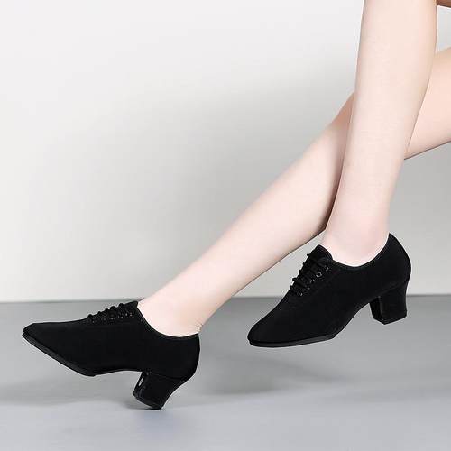 直销新款女士牛津布拉丁成人练舞鞋广场舞鞋交谊舞鞋教师鞋形体训