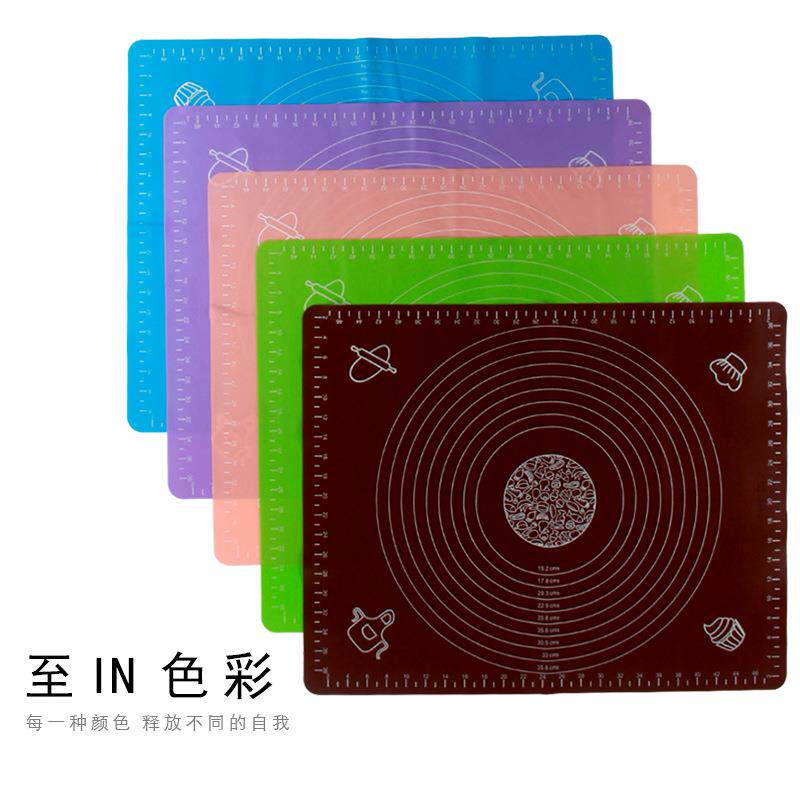 直销新款硅胶揉面垫烘焙隔热垫 加厚大号家用案板和面垫烘焙工具