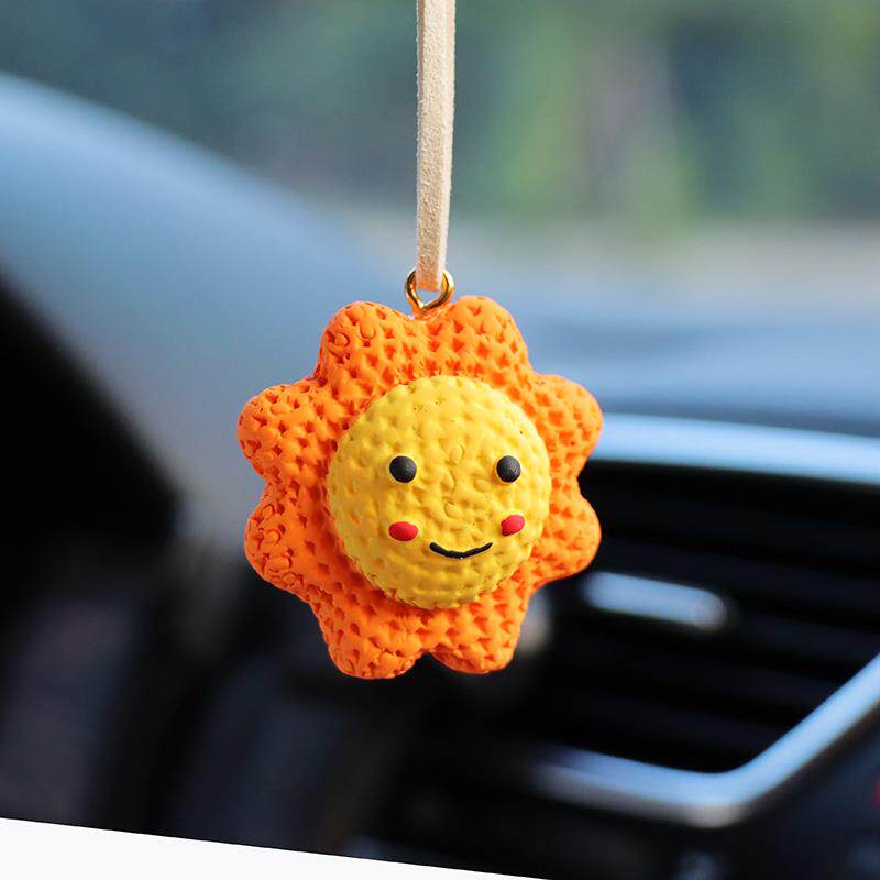 直销新款境外电商彩虹太阳树脂月亮汽车后视镜挂件汽车装饰挂件吊