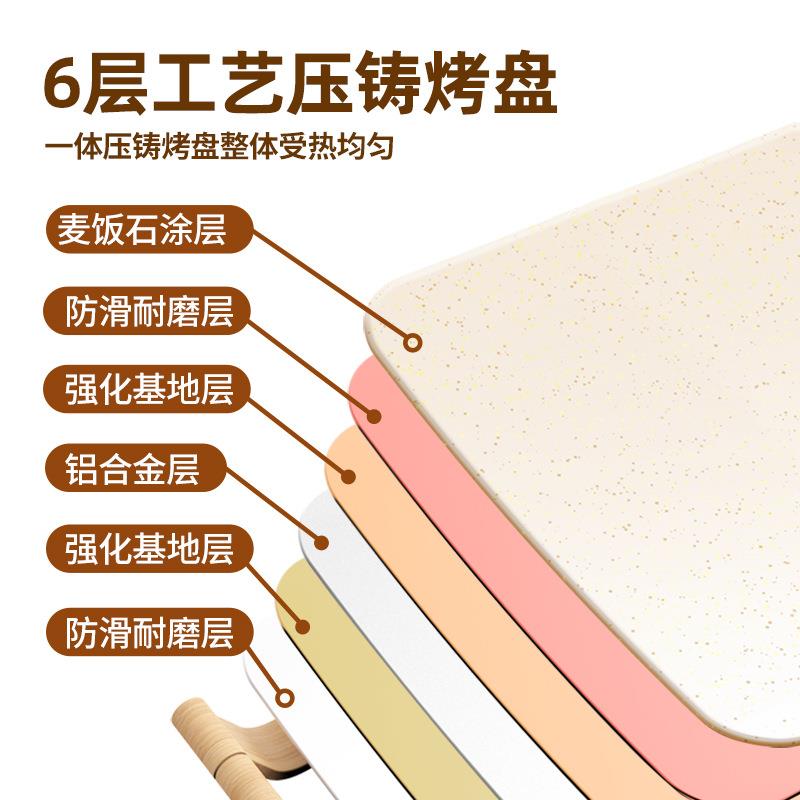 直销新款电烧烤炉家用麦饭石烤锅韩式电烤盘多功能料理锅涮烤一体