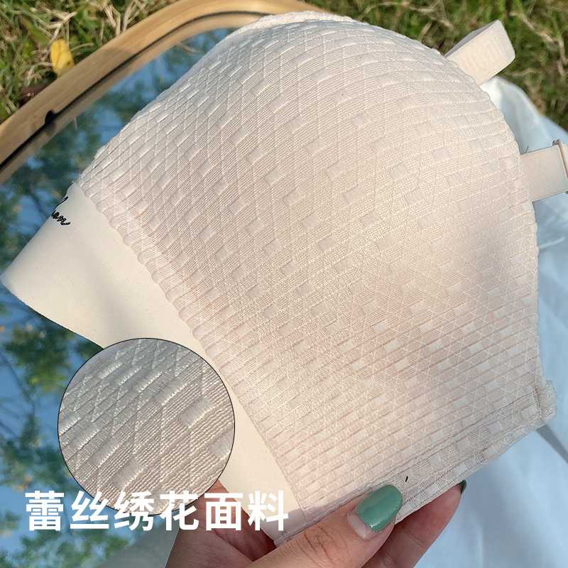 新款直销品牌蕾丝内衣女士掌纹杯1/2可无肩带文胸 聚拢无钢圈胸罩