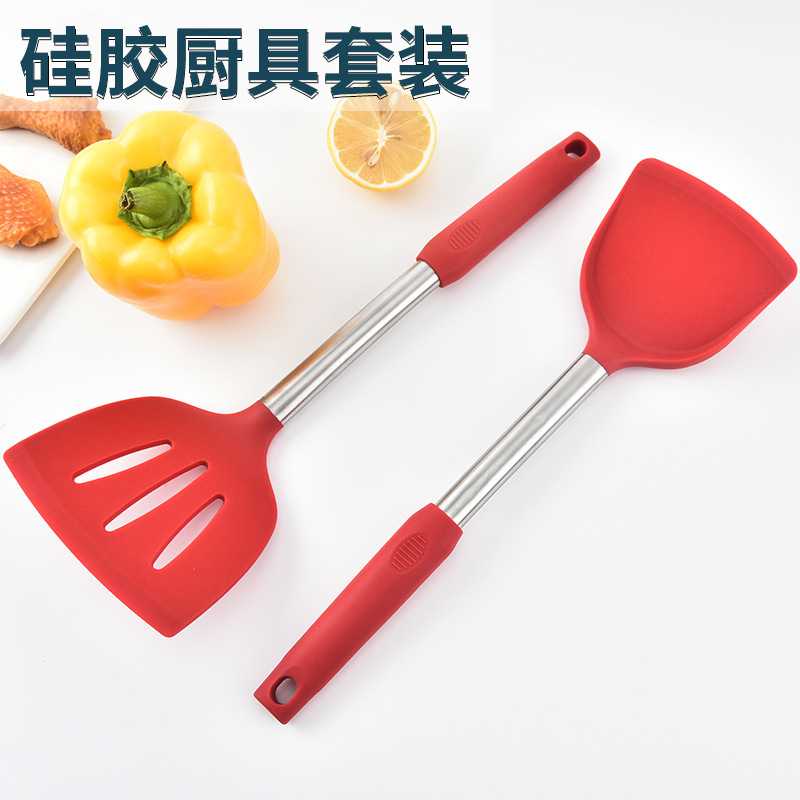 新款直销硅胶厨具套装12件套不粘锅炒菜锅铲厨房用具硅胶锅铲硅胶