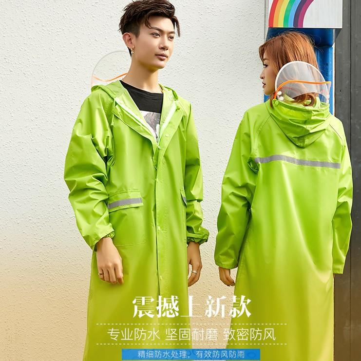 新款直销工厂直供成人单人透明双帽檐风衣雨衣男女骑行反光长款雨