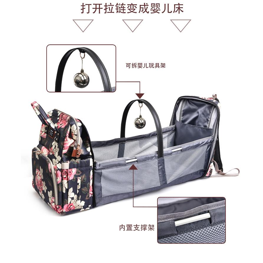 新款直销跨境新款多功能折叠床妈咪包大容量防水妈妈包便携婴儿床