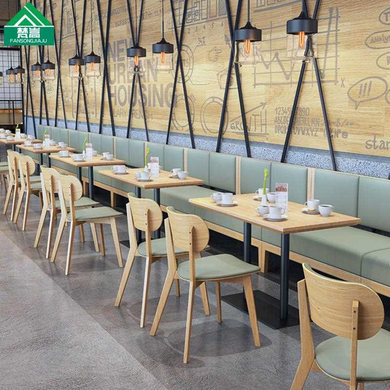 直销新款主题餐厅实木靠墙卡座音乐餐吧饭店西餐厅桌椅奶茶甜品店