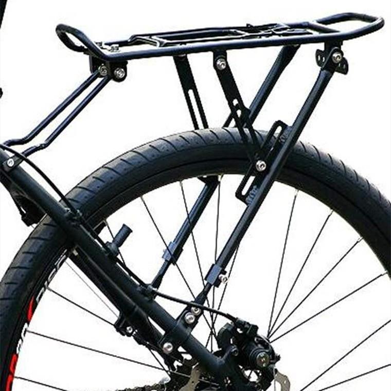 直销新款自行车后衣架 铝合金后货架碟刹快拆式山地车衣架后尾架
