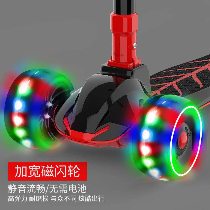 直销新款滑板车儿童男童女童宝宝2-3-6岁折叠款三轮单脚加宽轮骑