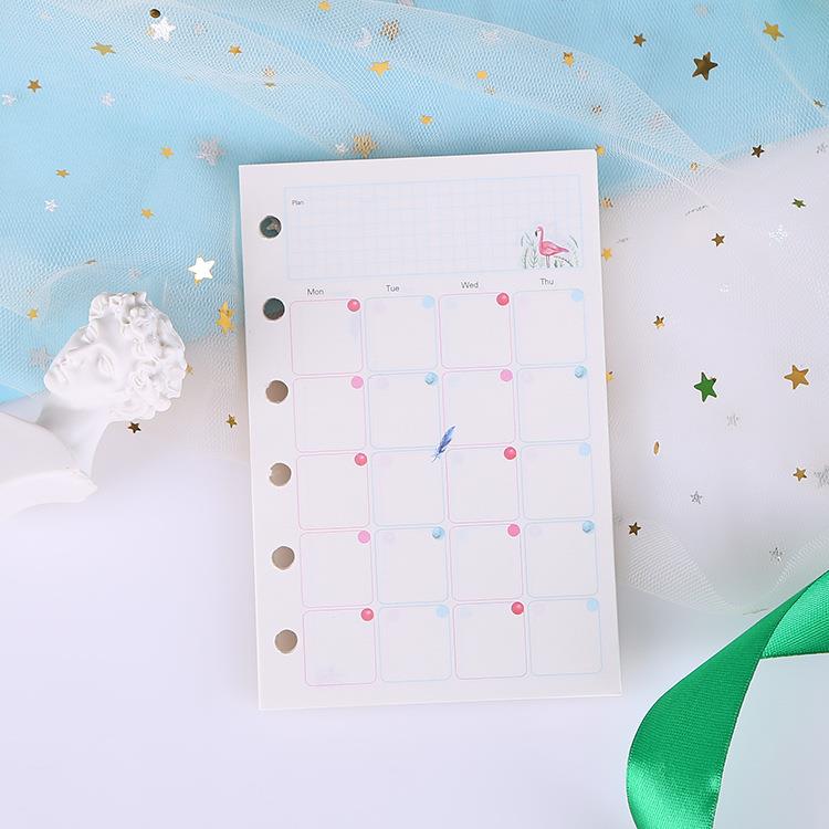 直销新款彩色6孔活页手账本替换内芯 创意旅行学生笔记本替芯印lo