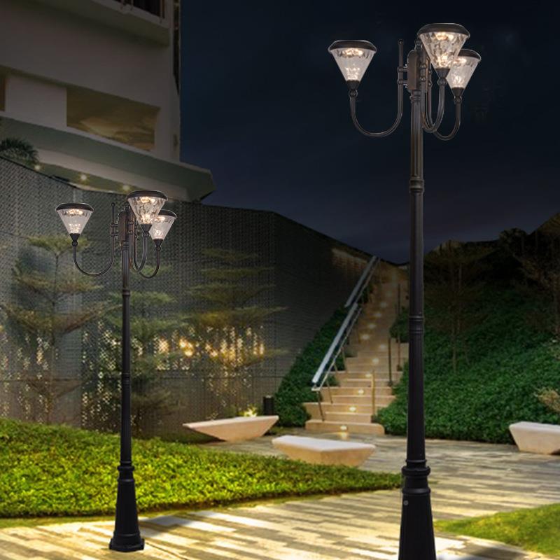 户外ld庭院双灯公工园花园Y3003市政程道路照e明别墅头三头路灯