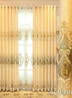 大欧式豪14637华绣花帘窗2025年新款客厅卧成室品奢华遮光布纱气