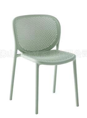 一体成型椅靠塑料简约现户外餐厅露台P代P塑料椅成UYP人背加厚塑