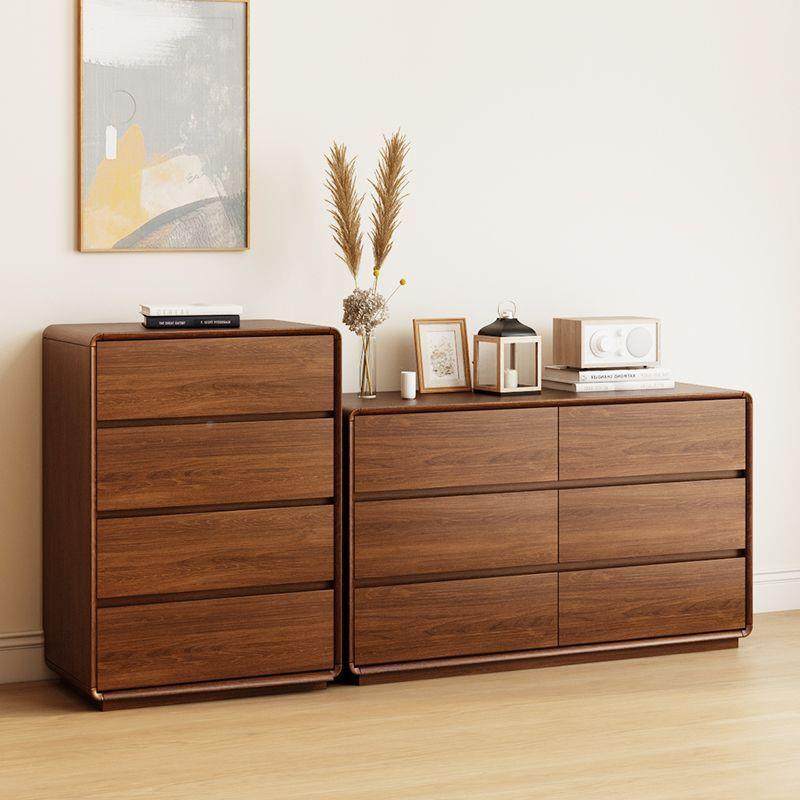 八斗柜胡桃色屉抽式柜客厅六ZSS斗仿古风中大容量卧室木实框储物