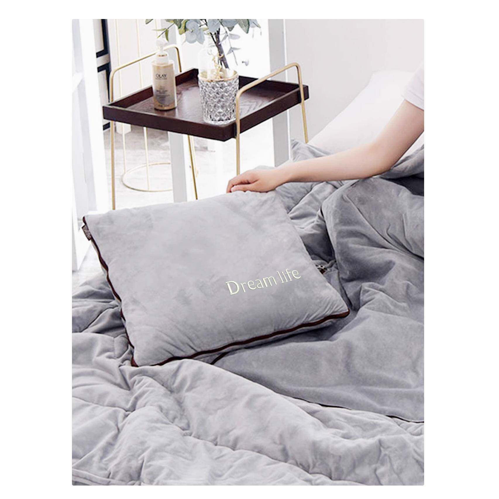 ?抱被子两用厚珊瑚绒Fhqghzgg加冬季毯办枕公室午睡车载二合一折