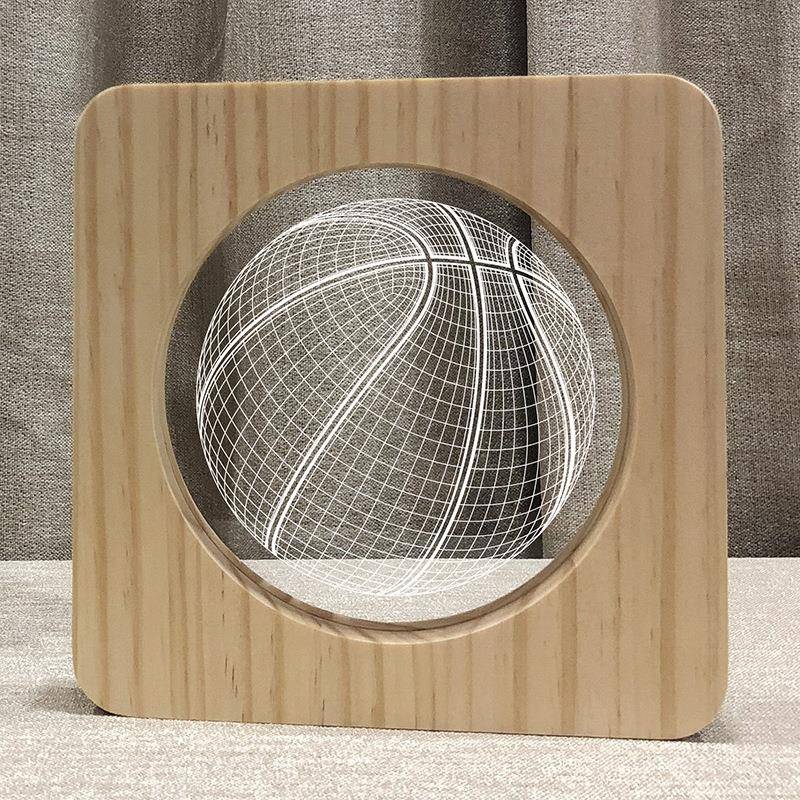 篮GQP球木头亚克F力小夜灯亚马逊电爆款创意新款子产品S-3A291