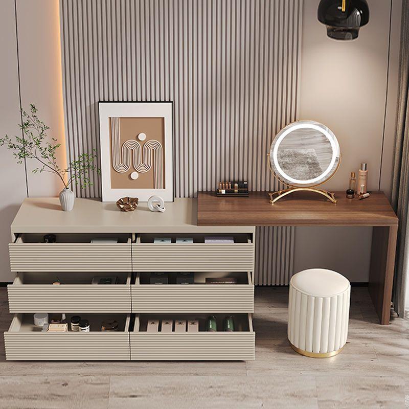 室实体木梳台轻妆奢转角化妆桌伸缩多层XNH抽屉收纳卧小户型斗柜