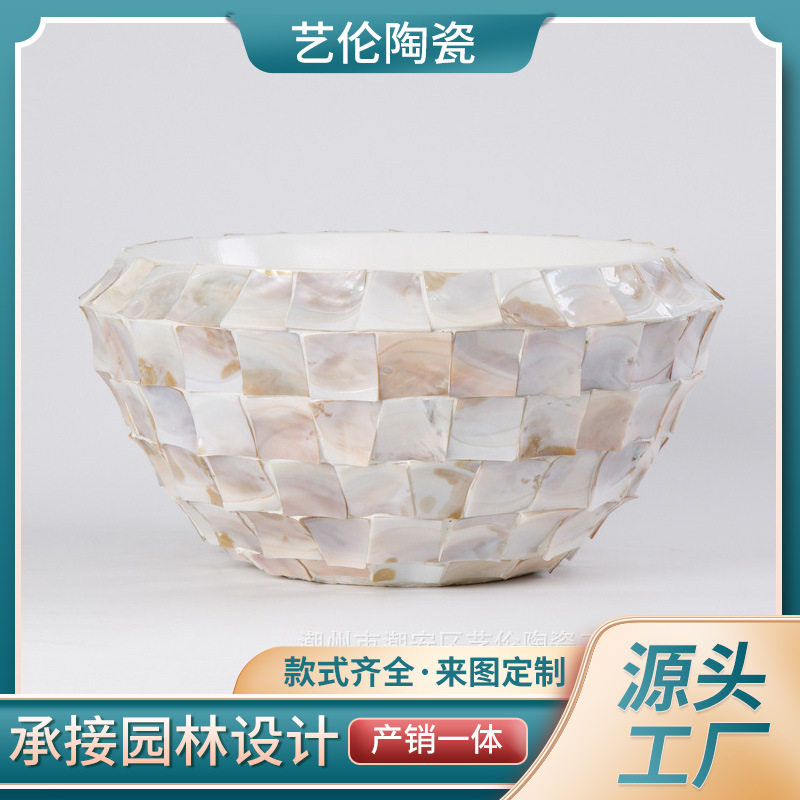 简约椭圆玻璃钢花盆商场大堂装饰