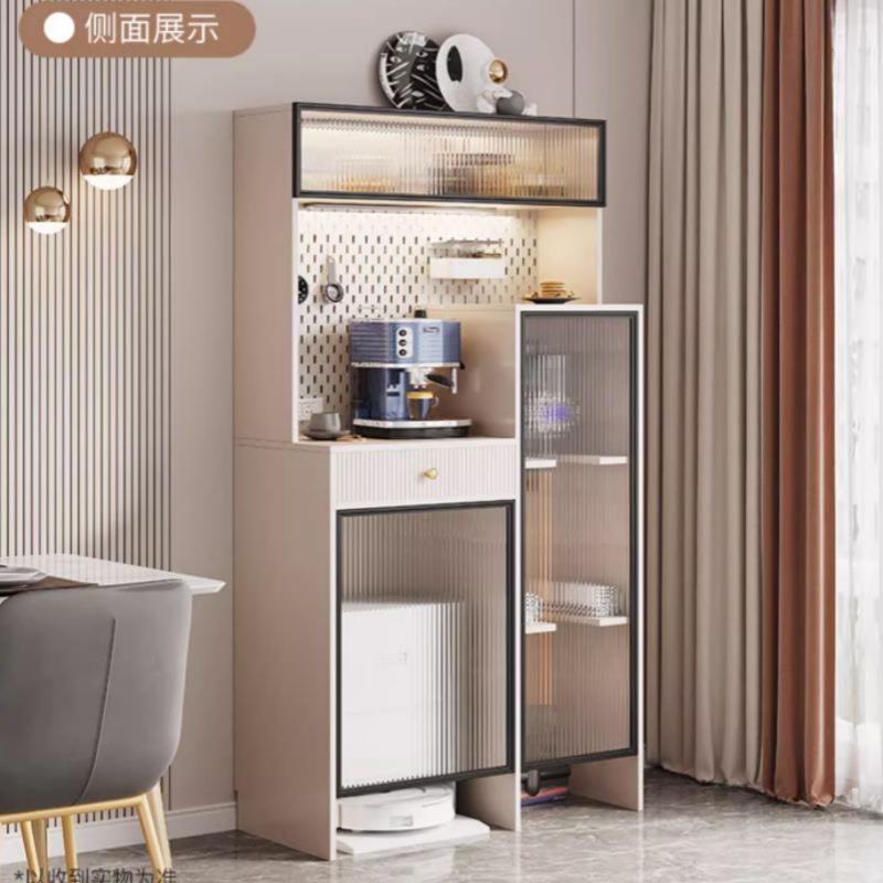 体实木餐边柜一靠PHD墙高柜石头架科沃扫地机器人置物吸尘器斯收