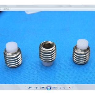 SUS30412.9级发黑长内六角白色硬胶绿色紧定胶头顶丝