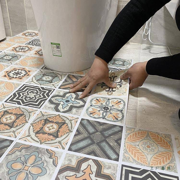卫HBB生间地板贴耐浴室防水地贴厨房磨厕所地防滑水泥地面自粘砖
