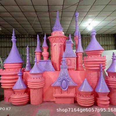 婚礼场景置泡沫雕塑城堡中式式大型商陈业美造景道FWC欧具厂家装