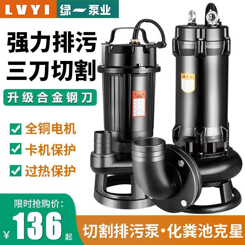 污水泵池2v20切割泵抽粪泥浆排污泵小型家用TDG水泵化粪抽潜水泵3