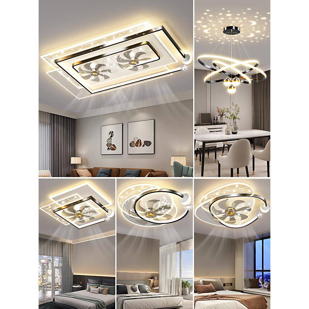 客厅灯COP顶led吸灯现代卧简约大气中山餐灯具室厅灯风扇灯套餐组