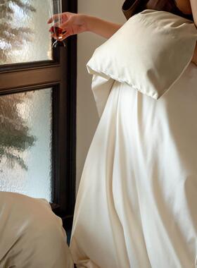 MAM纯O高端XIN00长棉绒贡缎双拼纯1色四件套轻奢丝滑柔软床单棉床