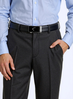 头层牛皮轻奢Bentavottga男士皮带 沙驰同款扣头BV自动扣腰带