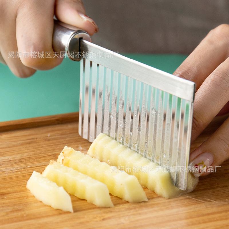 直销新款不锈钢切土豆丝波浪刀 切丝器土豆刀 切条器切片器狼牙刀