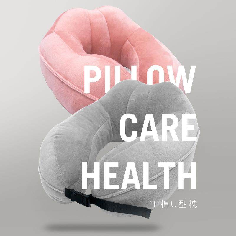 直销新款2025亚马逊爆款水晶绒u型枕pp棉礼品午睡旅行收纳家用靠