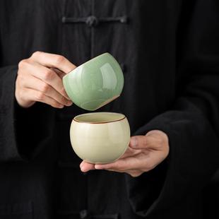 汝窑功夫茶杯主人杯单杯开片个人专用茶杯陶瓷品茗杯茶具 直销新款