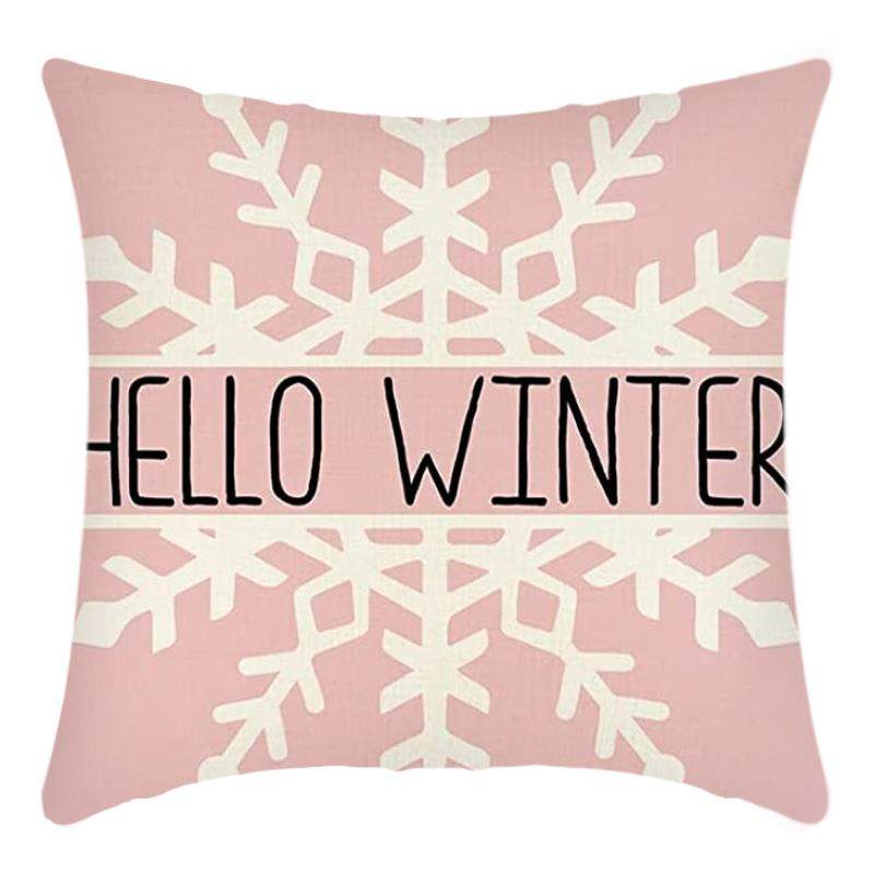 直销新款2025年新款圣诞抱枕亚马逊家居亚麻短毛绒桃皮绒印花沙发