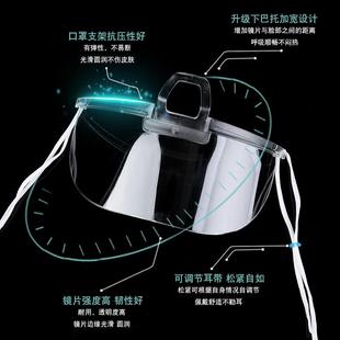 直销新款 加厚餐饮口罩饭店厨房防口水飞沫防唾沫厨师食品微笑透明