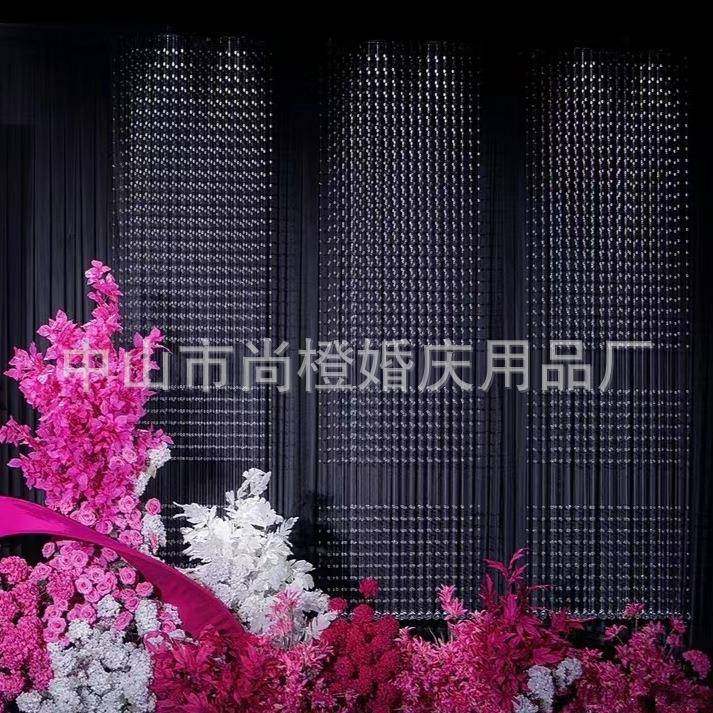 婚庆具道水晶定位珠酒店k9珠链吊珠顶装饰k菠9链婚礼舞台吊顶装饰