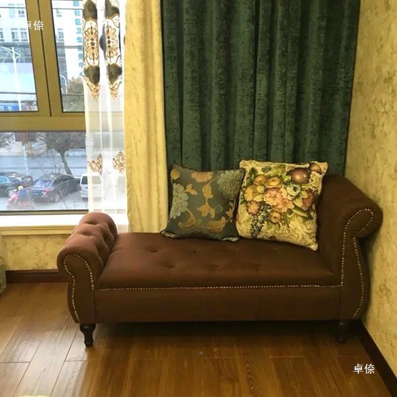 贵妃椅床时尾凳午休躺椅床美式尚储物卧室边RJD条长凳子欧式贵妃