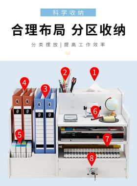 文公件架收纳盒层多文件夹具置cpz7NEm3物架子抽屉式文件框桌面文