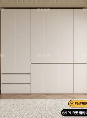 白色松-段板分欧式衣柜用卧室简家约实木ENF级储物成品免拉手衣橱