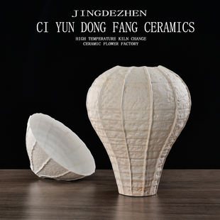 家饰软装 饰简约陶瓷花瓶家居客厅电视柜台面摆件 搭配样板间装