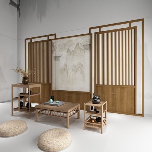 中式实木镂空屏风隔断玄关客厅背景墙酒店餐厅座屏半透纱组合屏风