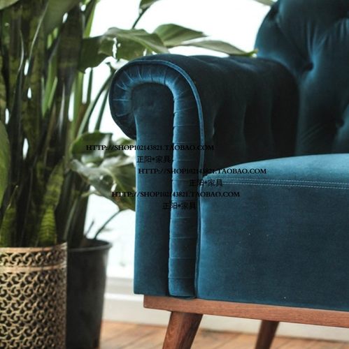 法国伊琳娜公主系列实木纽扣布艺双人三人位沙发影楼售楼处家具