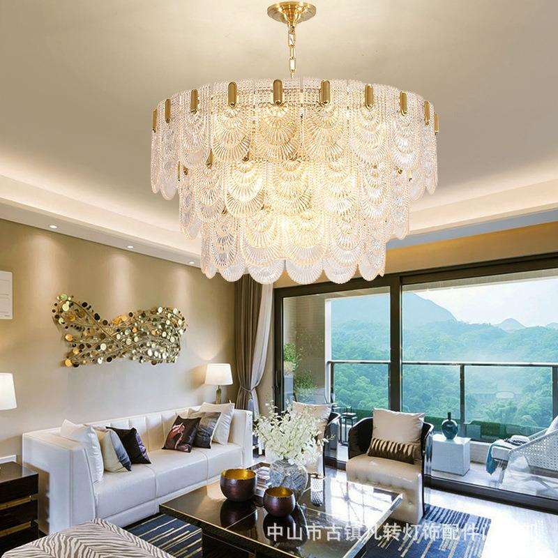 意大利后现代吊灯圆形客厅灯样板房艺术贝壳树叶港式轻奢叶子灯具