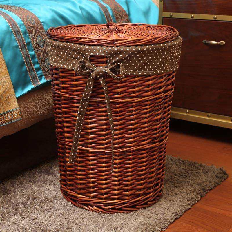 藤编收纳筐带盖脏衣篮脏衣篓放脏衣服的收纳筐家用衣物框洗衣篮子,3C数码配件,USB灯,淘宝优惠券,粉丝福利购,淘宝优惠卷