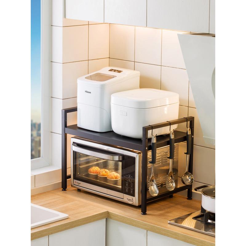 #cs可伸缩桌面微波炉置物架厨房家用台面多功能放锅收纳架烤箱支