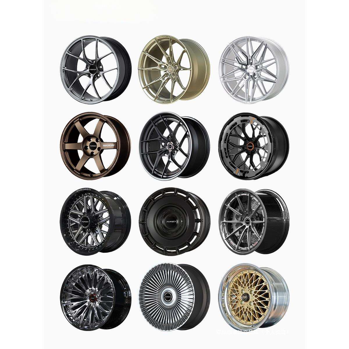 景尚万吨锻造轮毂来图18/19/20/21寸镂空内凹宏鑫双片改装轮圈