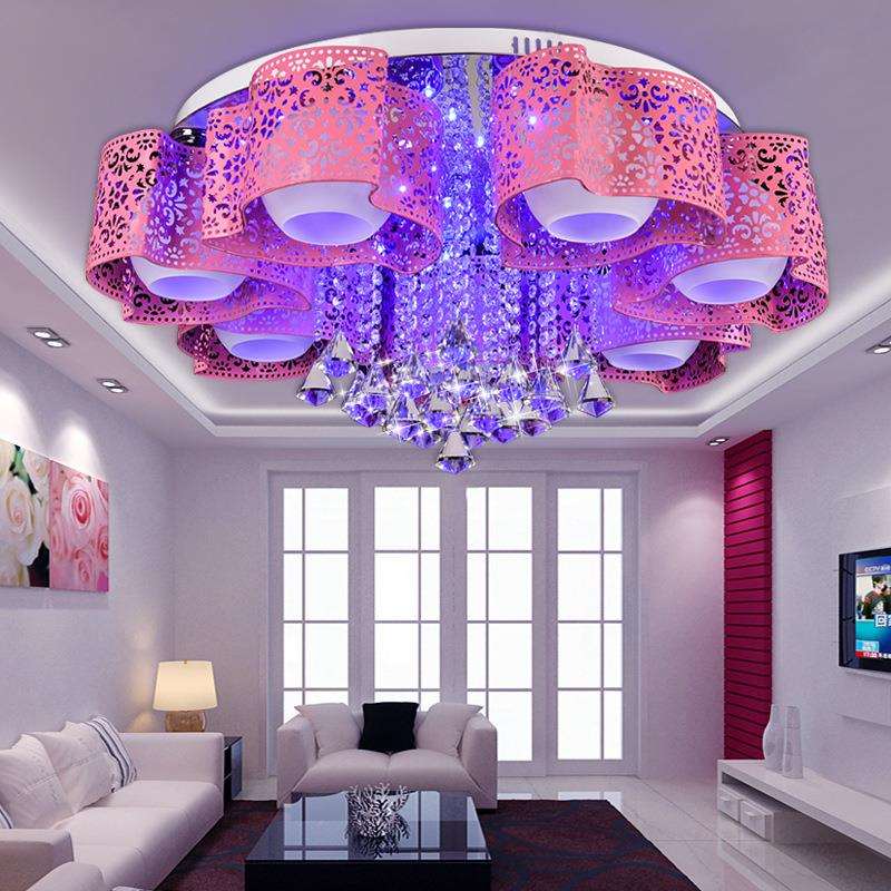 简约现代水晶LED客厅吊灯 温馨三头创意婚房家用卧室餐厅吸顶灯具