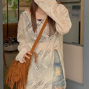 速发海边度假泳装防滩泉沙晒外套温衣外搭比基尼长袖外罩衫可下水