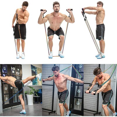 速发11  Yoga Gym Bad Tube Resistace Bads Set Fite 岁